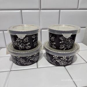 Temptations Floral Lace Ramekins Set of 4  Purple Eggplant 2 Sizes